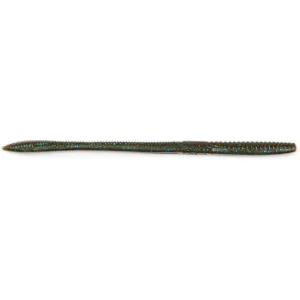 X Zone Lures Pro Series Deception Worm Green Pumpkin Blue Flake