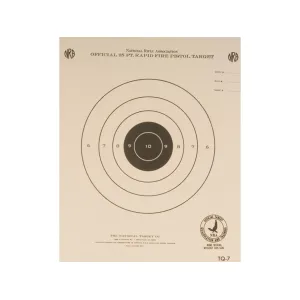 NRA Official Pistol Target TQ-7 25' Timed and Rapid Fire Paper 100PK