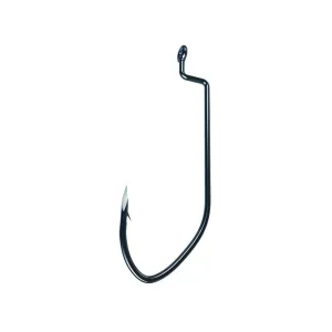 Eagle Claw Trokar Pro V Offset Worm Hook #4/0 Black Chrome 4PK
