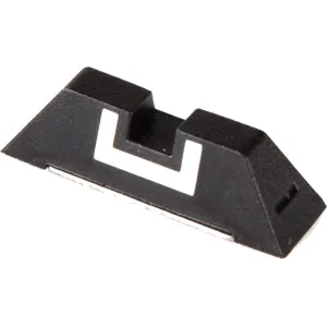 Glock Square Rear Sight Slim 6.5mm .256" Height Polymer Black White Outline