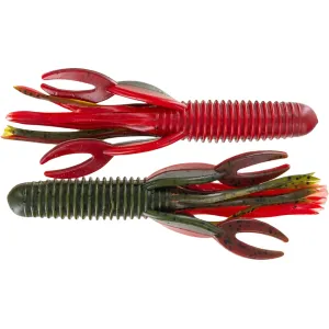 Big Bite Baits Craw Tube Green Pumpkin/Texas Red