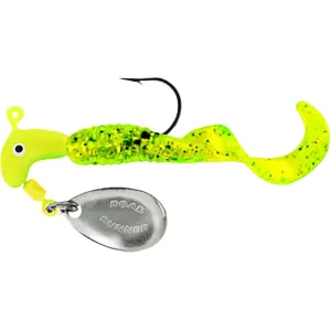 Road Runner Curly Tails Underspin Jig Chartruese Sparkle 1/4 oz