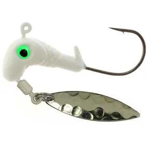 Road Runner Barbed Glow Head 3/8oz Underspin Jighead White Glow