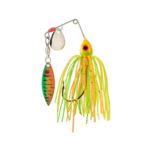 Strike King Mini-King Red Eyed Tandem Spinnerbait 1/8oz Fire Tiger Silver/Firetiger