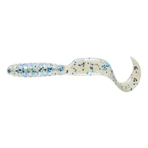 Mister Twister Twister Tail 4" Grub Shiny Pearl Blue/Silver Flake 20PK