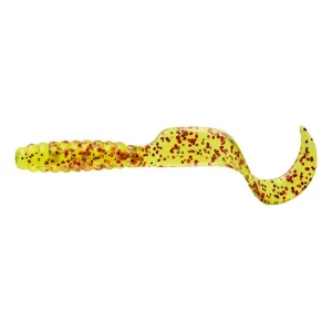 Mister Twister Twister Tail 4" Grub Chartreuse Red Flake 20PK