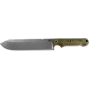 White River Knives Firecraft 7 Fixed Blade Knife 7" Drop Point CPM S35VN Stonewashed Blade Micarta Handle Green