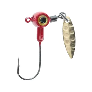 Mr. Crappie Sausage Head Spins 1/8oz Underspin Jighead Flo Red