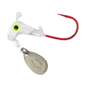 Road Runner Original Barbed Head Bleeding Bait Hook 1/8oz Underspin Jighead White 4PK