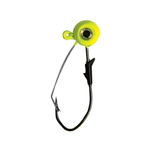 Eagle Claw Lazer Sharp Pro-V Weedless Eagle Eye 1/4oz Round Ball Jighead Chartreuse