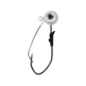 Eagle Claw Lazer Sharp Pro-V Weedless Eagle Eye 1/4oz Round Ball Jighead Pearl/White