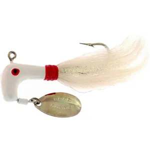 Road Runner Buck Tail Underspin Jig White/Red/White 1/2 oz