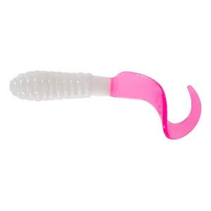 Mister Twister Teenie Curly Tail 2" Grub White/Firetail 20PK