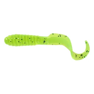 Mister Twister Teenie Curly Tail 2" Grub Neon Chartreuse Flake 20PK