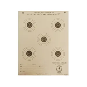 NRA Official Air Rifle Training Target TQ-5/5 25' Paper 100PK