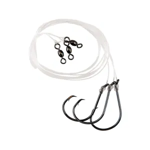 Eagle Claw Lazer Sharp Octopus Circle Hook Mono Striped Bass Rig Hook #8/0 Platinum Black 3PK