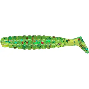 Charlie Brewer's Crappie Slider Grub Chartreuse Multi Glitter