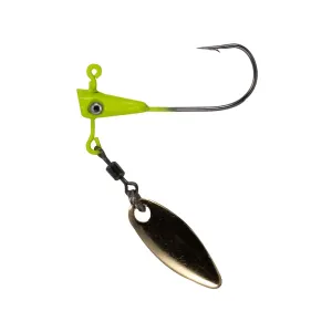 Crappie Magnet Fin Spin 1/16oz Underspin Jighead Chartreuse