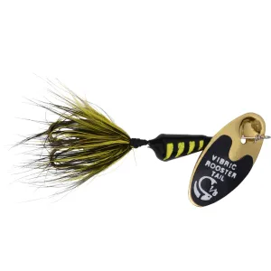 Worden's Vibric Rooster Tail 456 Inline Spinner 1/4oz Black/Yellow Tiger Mylar