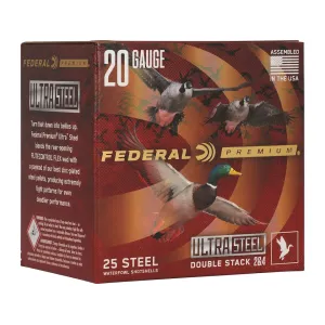 Federal Premium Ultra Steel 20 Gauge Ammo 3" 1 oz #2 & #4 Steel Shot Case of 250 (10 Boxes of 25)