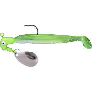 Team Crappie Slab Dragger Underspin Jig White/Chartruese/White 1/16 oz