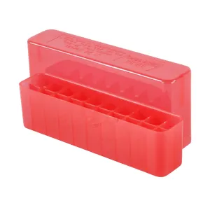 MTM Slip Top Ammo Box 22 Nosler, 224 Valkyrie, 6.8mm Rem SPC 20-Round Plastic Clear-Red
