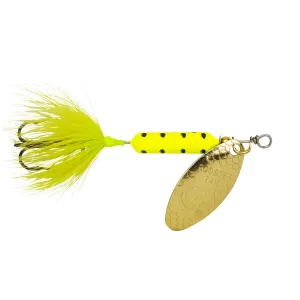 Worden's Rooster Tail 206 Inline Spinner 1/16oz Chartreuse Tuxedo Blade Bronze