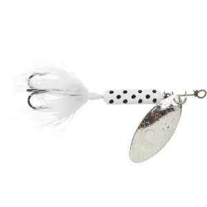 Worden's Rooster Tail 208 Inline Spinner 1/8oz White Dalmation Bronze