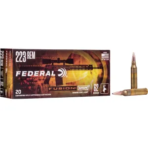 Federal Fusion MSR 223 Remington Ammo 62 Grain Bonded Round Nose Case of 200 (10 Boxes of 20)