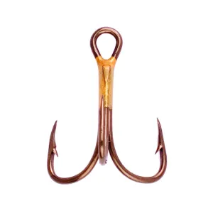 Eagle Claw 2X Reg Shank Curved Point Treble Hook #16 Bronze 5PK