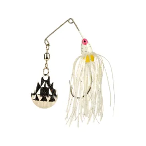 Strike King Mini-King Single Colorado Spinnerbait 1/8oz White Head White Skirt Nickel