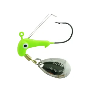 Road Runner Weedless Barbed Head 1/8oz Underspin Jighead Chartreuse
