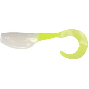Crappie Magnet Slab Curly Grub White/Chartreuse