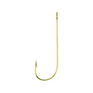 Eagle Claw Aberdeen 1X Light Wire Non-Offset Hook #4 Gold 10PK
