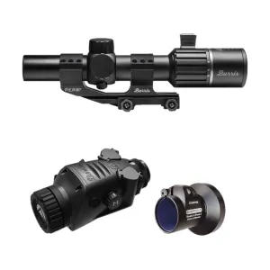 Burris BTC35 V3 Thermal Clip On 400x300 Resolution with RT6 Rifle Scope 1-6x 24mm Illuminated Ballistic AR Reticle Matte Black