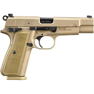 FN High Power 9mm Luger Pistol 4.7" Barrel 17+1 Round Flat Dark Earth