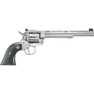 Ruger Single Six 22 Winchester Magnum Rimfire (WMR) Revolver 7.5" Stainless Barrel 6 Round Black Grip