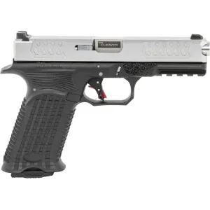 BUL Armory Axe Cleaver 9mm Luger Pistol 4.49" Barrel 17+1 Round Silver Slide Black Grip Black Frame