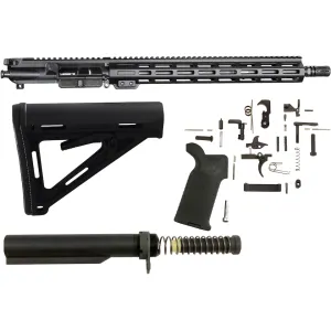 AR-STONER AR-15 Enhanced Build Kit with Upper Receiver Assembly 7.62x39mm 16" Barrel Carbine Length 15" M-LOK Handguard, Complete Lower Parts Kit with Magpul MOE Furniture Black