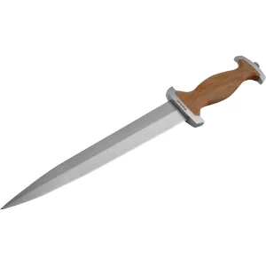 Boker Knives Swiss Dagger Fixed Blade Knife 8.62" Dagger C75 Satin Blade Cherry Hardwood Handle Brown