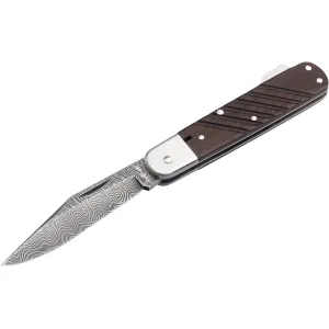 Boker Knives 98k Pocket Knife 3.31" Clip Point Damascus Blade Walnut Handle Brown