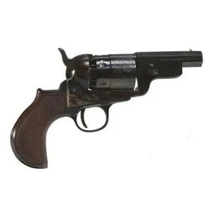 Pietta 1851 Navy Yank Snub Nose Black Powder Revolver 36 Caliber 3" Blued Barrel Case Hardened Frame Walnut Grip