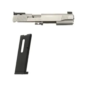 Kimber Rimfire Target Conversion Kit with Adjustable Sights 1911 Government 22 Long Rifle Silver 10-Round Magazine