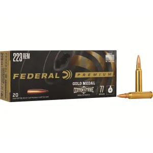 Federal Premium Gold Medal Centerstrike 223 Remington Ammo 77 Grain Jacketed Hollow Point Case of 200 (10 Boxes of 20)