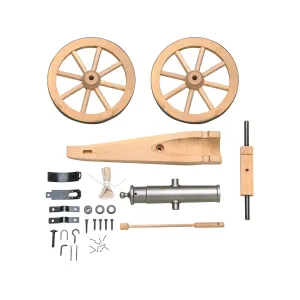 Traditions Mountain Howitzer Black Powder Cannon Kit 50 Caliber Steel Barrel Hardwood Carriage