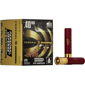 Federal Premium Personal Defense 410 Ammo 2-1/2" #4 Lead Shot 7/16 oz Case of 200 (10 Boxes of 20)