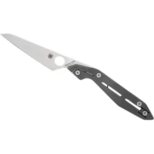 Spyderco NAND Pocket Knife 3.19" Wharncliffe M398 Satin Blade Titanium Handle Gray