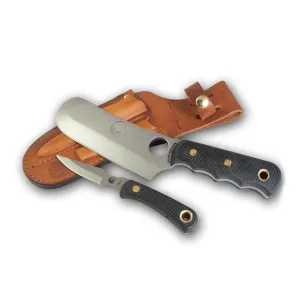 Knives of Alaska Brown Bear Combination Fixed Blade Hunting Knife Set Rubber Handles Black