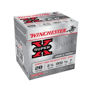 Winchester Xpert Game and Target 28 Gauge Ammo 2-3/4" #7 Steel Shot 5/8 oz Case of 250 (10 Boxes of 25)