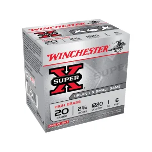 Winchester Super X High Brass 20 Gauge Ammo 2-3/4" #6 Lead Shot 1 oz Case of 250 (10 Boxes of 25)